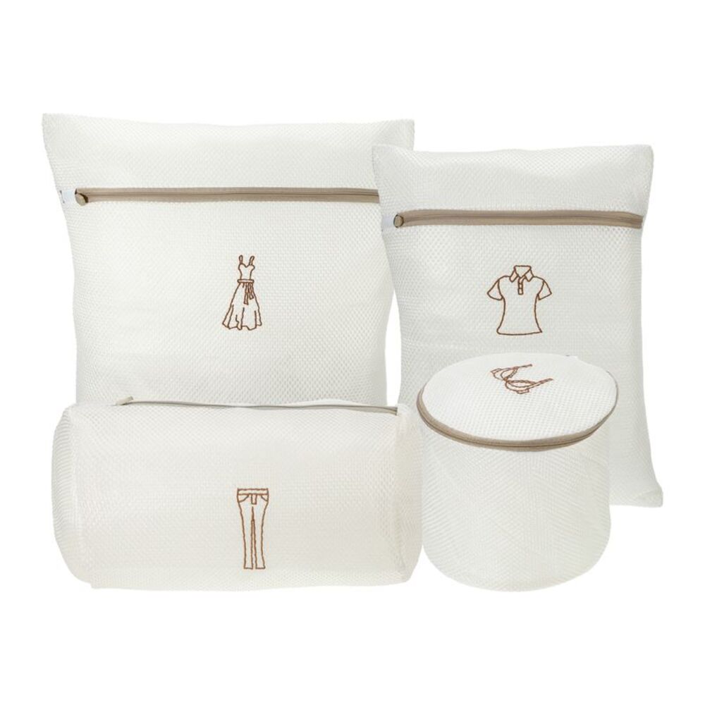 1 Set Folding Portable Laundry Bag for Laundry Room Beige